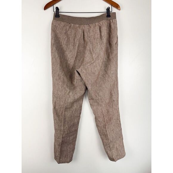 J. Jill Love Linen Wide Leg Pants XS 100% Linen Elastic Waist Pull On Brown - Picture 5 of 5